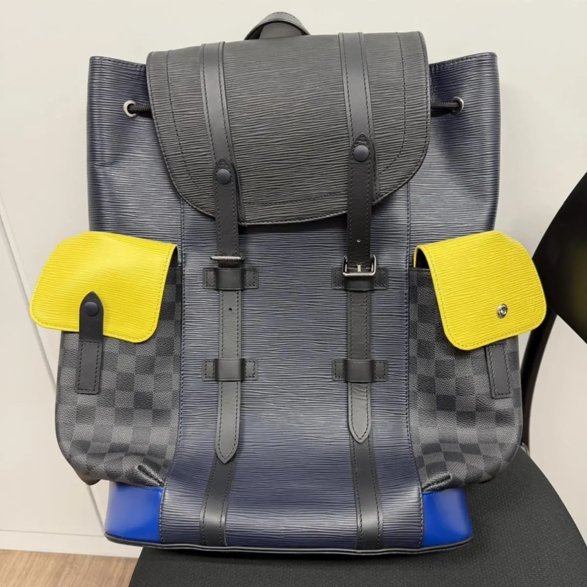 Pre-owned Louis Vuitton As Shown Backpacks Christopher Backpack Epi/Damier Graphite 6221968
