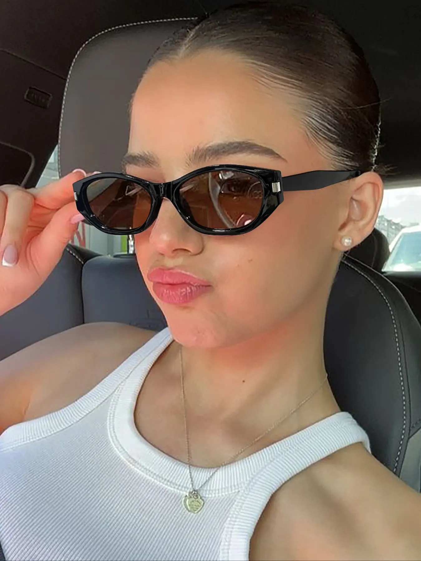 Tortoiseshell Cat Eye Women\'s Sunglasses - Stylish UV Protection True Vintage 80s 90s Womens Rounded Cat Eye Tortoise  main image 3