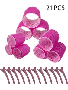 Summer Outfits 2024 Solid Color Plastic Mixed Size Hair Roller Set, Easy Styling Curling Hair Tubes and Hair Clip, Hairstyle Accessories for Women & Girls for Daily Use