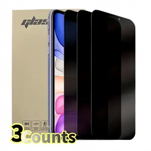 Privacy Phone Screen Protector, 3 Counts Tempered Glass Phone Screen Protective Film, Phone Accessories Compatible with iPhone 11 12 13 14 15 16 Pro Max
