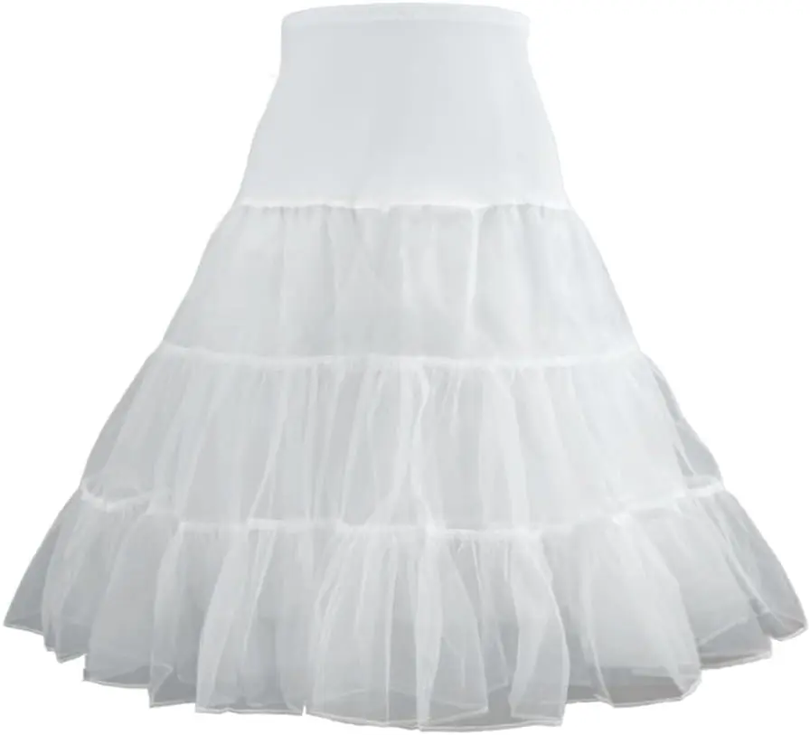 1950s Women's Vintage Petticoat Knee-Length Tulle Skirt Crinoline Half Slip.Gift.