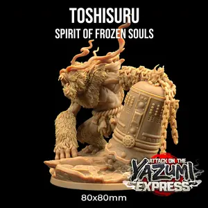 Toshisuru Dnd Mini for Dungeons and Dragons Gift for DM Wargaming RPG 3D Print The Dragon Trappers Lodge 32mm Scale Yazumi Asian Monster