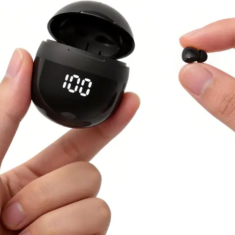 Invisible Mini Wireless Bluetooth Earbuds Headset - Chargeable Audio Device with Noise Canceling, Low Profile, Tiny Discreet Stereo Sound, IPX5 Waterproof, for Small Ear Canals & Work Use, Fast Charging Support