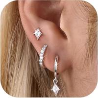 2 Pairs of CZ Earrings + 1 Pair of CZ Studs