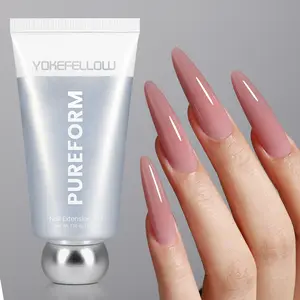 YOKEFELLOW PUREFORM Extension Gel HEMA-Free TPO-Free TMPTA-Free Safe Formula PF05 Smoky Rose Nail Extension Gel 50g/1.76oz Long Lasting Poly Extension Nail Gel Profession Nail Gel Polish Use with Nail Molds Nail Art Design Manicure Gifts for Women