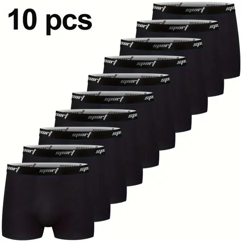 5/10 Pcs Men's Cotton Trunk with Short Leg No Fly, Casual Comfy Breathable Underwear for Daily Wear, Casual Style Underwear, Stretchy Sports Underwear, Workout Underwear, Casual Sports Underwear, Stretchy Gym Underwear, Lightweight Sports Underwear
