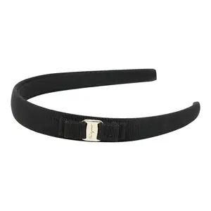 Pre-owned SALVATORE FERRAGAMO Cotton Small Leather Goods Vara Ribbon Rayon Brass Headband