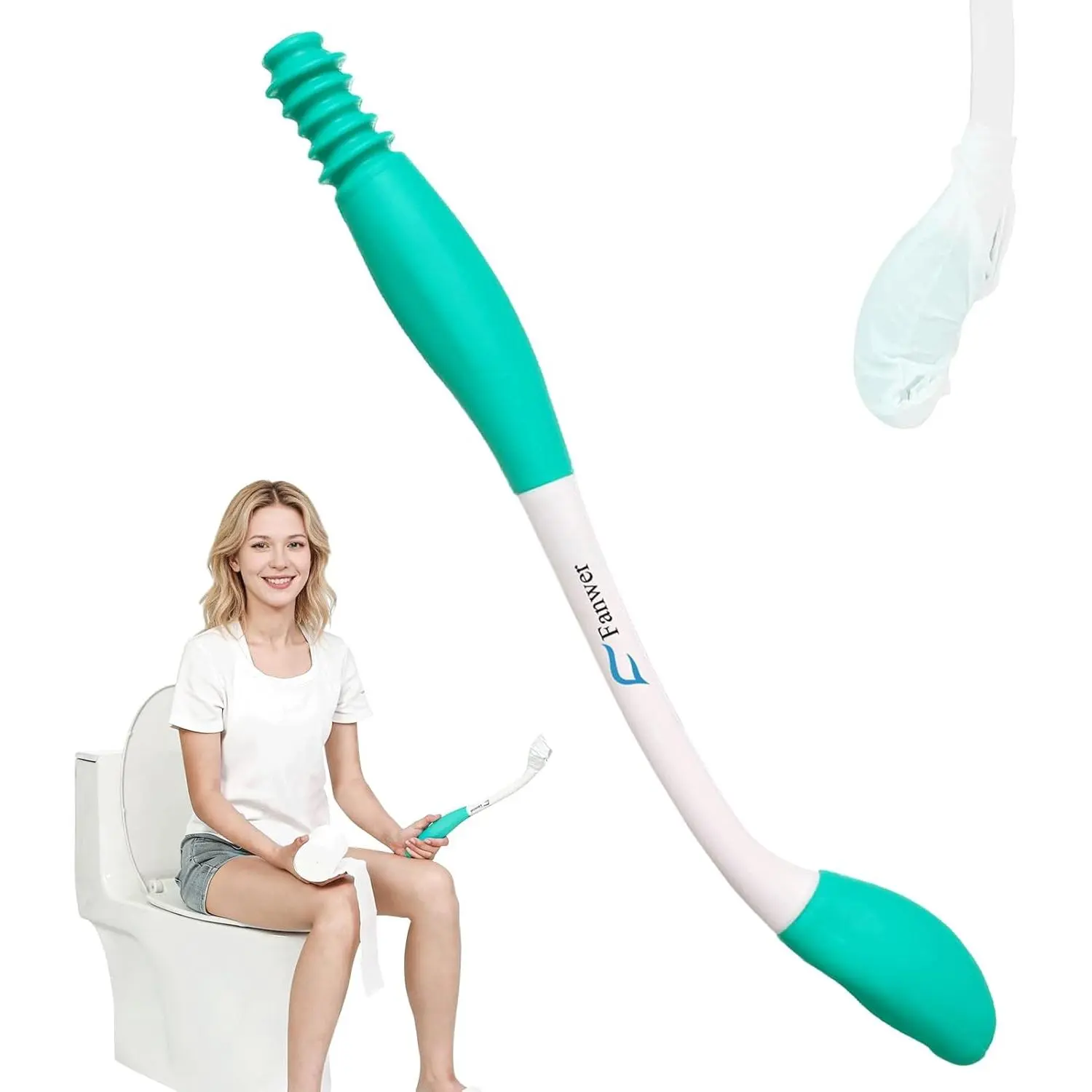 Long Reach Toilet Wiping Aid - 15+ in Extended Reach Bathroom Gadget for Disabled Adults, Home & Bathroom Supplies, Bathroom Gadgets