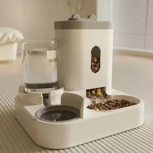 Sneekydealz Automatic Feeder, Dog Cat Food Bowl With Water Fountain Large Capacity Pet Food Storage Dispenser Container Puppy Pet Accessories