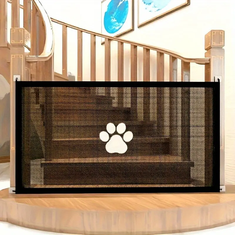 No-Drill Expandable Pet Door, Adjustable Portable Design, Indoor/outdoor Installation, Home Apartment, Decorative Paw Print, Space-Saving Dog Gate, Gift Idea, Outside