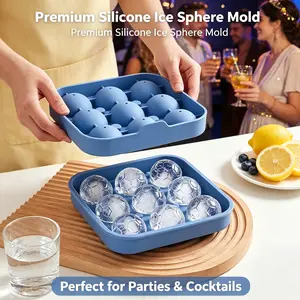Set of 9 Multi-Color Silicone Soccer Ball, Hockey Puck Ice Trays with Lids, Whiskey Ice Cubes Mold, Hockey puck-shaped ice trays perfect for whiskey, cocktails, Easy-to-remove flexible ice trays ideal for home bars and sports-themed parties