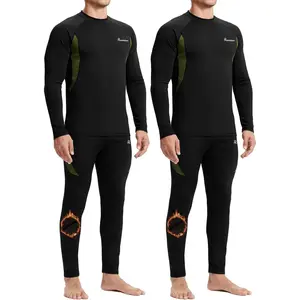 2 Pack Thermal Underwear for Men Long Johns Fleece Lined Hunting Gear Bottom Top Set Base Layer Cold Weather XS-4XL