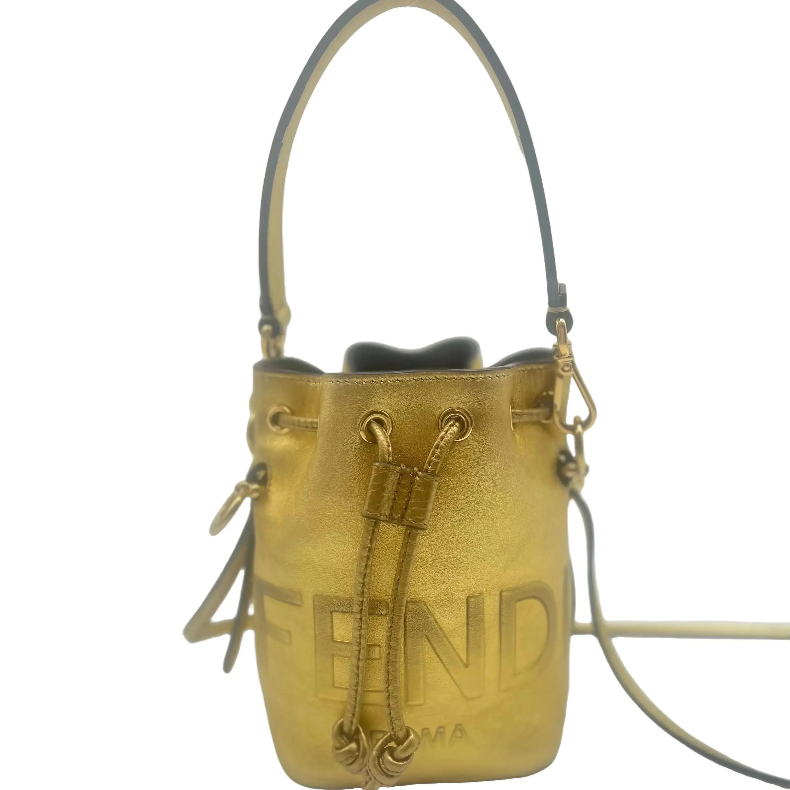 Pre-owned FENDI Leather Bucket Bag Mon Tressor Bucket Bag