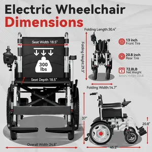 Foldable electric wheelchair suitable for adults or seniors, convenient for daily travel, effortless climbing, high safety, equipped with storage bag,compact and foldable, Christmas gifts,Black Friday limited-time specials