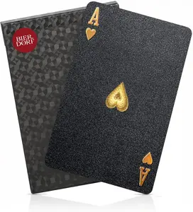 Diamond Waterproof Black Playing Cards, Poker Cards, HD, Deck of Cards (Black)
