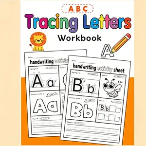A 32-page English Alphabet Writing Practice Book (A-Z), Illustrated with Letters and Coloring Pages, Pen Control Training Book, Teaching Aids, Suitable for Early Childhood Education, and A Learning Support Guide for Families and Kindergartens.