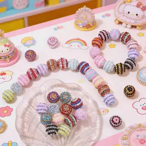 40 Pcs 20mm Rhinestone Beads Bulk Crystal Round Disco Ball Chunky Bubblegum Beads for Pens, Bracelets & Charms Craft