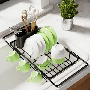In-Sink Dish Drying Rack No Tray, Minimalist Metal Sink Organizer, Space-Saving Kitchen Rack, Black In-Sink Dish Drying Rack No Tray, Minimalist Metal Sink Organizer, Space-Saving Kitchen Rack, Black