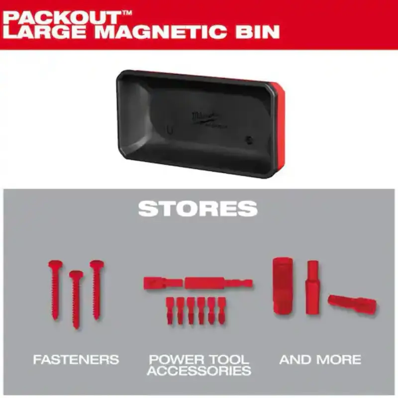 Milwaukee PACKOUT Large Magnetic Tool Holder - Heavy-Duty Organizer for Tool Cases, Workshops