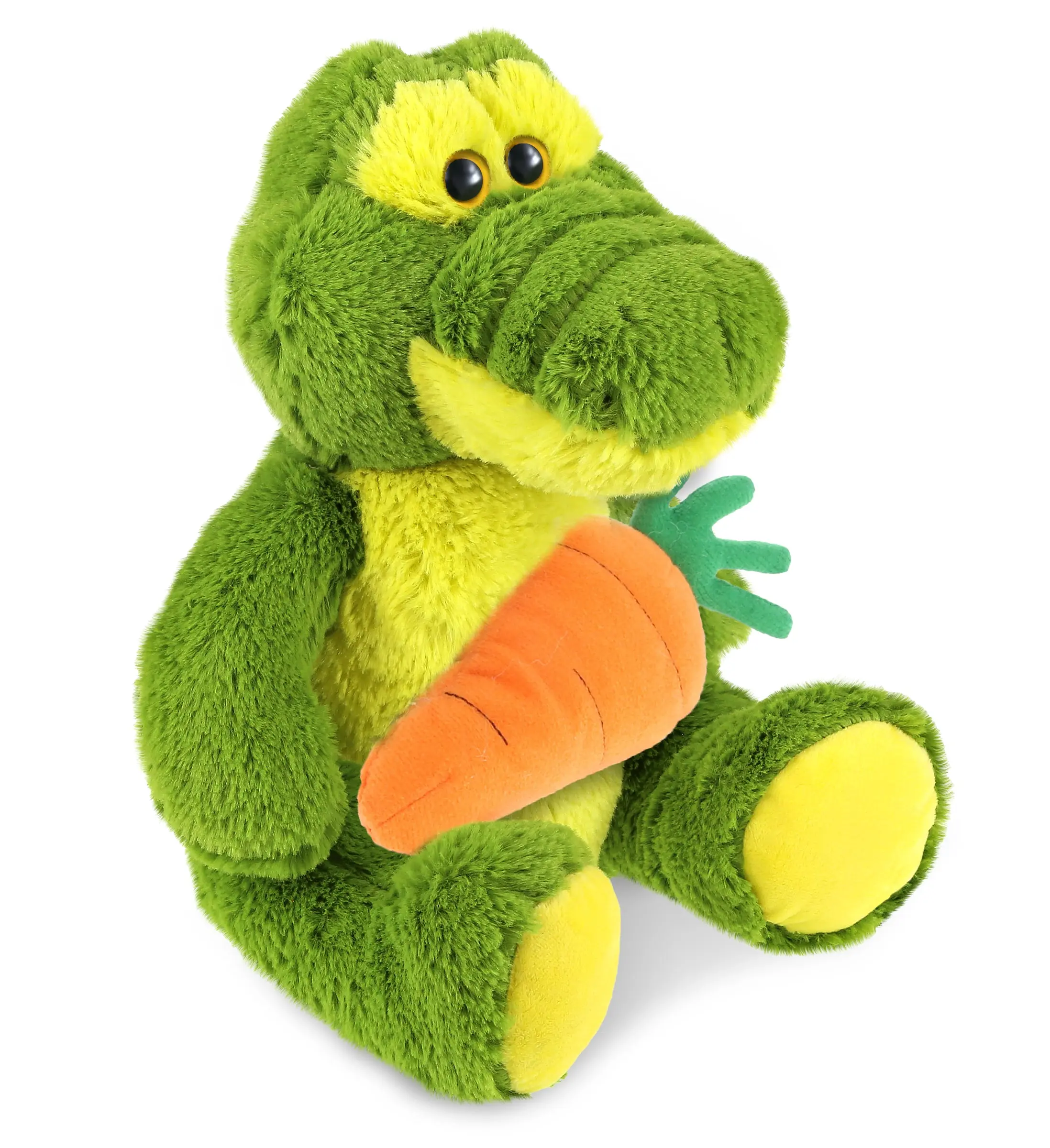 PLUSH CARROT - SUPER-SOFT PLUSH - SITTING GREEN ALLIGATOR