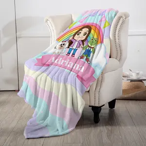 Soft Flannel Blanket Rachel Music Symbol Cartoon Design, Warm All-Season Multi-Purpose Throw for Living Room Bedroom Camping Travel