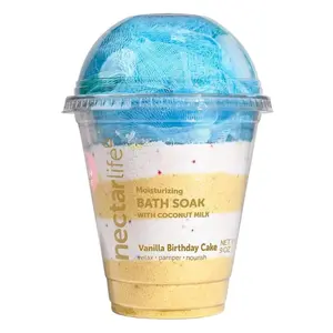 Coconut Milk Bath Soak, Salt Bath, Adult Bubble Bath, Natural Detox Foaming Body Soak, Foot Soak, Vegan Body Skin Care, 9 oz. (Vanilla Sugar)