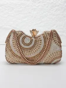 Full-rhinestone women's evening clutch, wedding handheld style, Wedding ready, includes shoulder strap for crossbody wear, crown-shaped rhinestone clasp, ideal for formal occasions