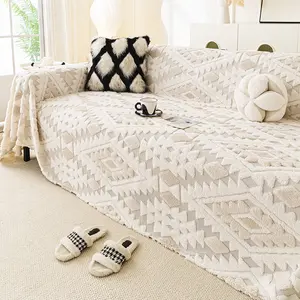 Plush Sofa Cover Universal All-Season Pet-Friendly Non-Slip Home Decor Protector for Office Bedroom Living Room Sofa Slipcover