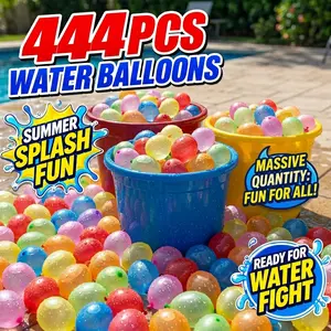 444Pcs Rapid-Fill Self-Sealing Water Balloons Mega Pack, Colorful Water Balloons for Kids’ Outdoor Play, Summer Pool & Backyard Party Supplies, Balloon