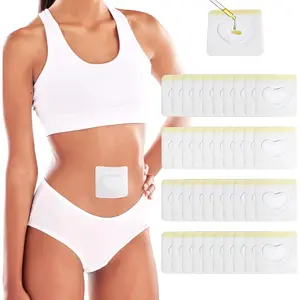 20 Pcs Castor Oil Patches Organic Cotton Belly Button Patch Cover Self-Adhesive Highly Absorbent Disposable Wrap No Washing Oil Not Included