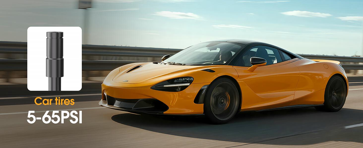 Portable Car Tire Inflator with Digital Gauge - 15000mAh Cordless Air Compressor | Fast Inflation Emergency Pump for Car Tires, Motorcycles & Bikes