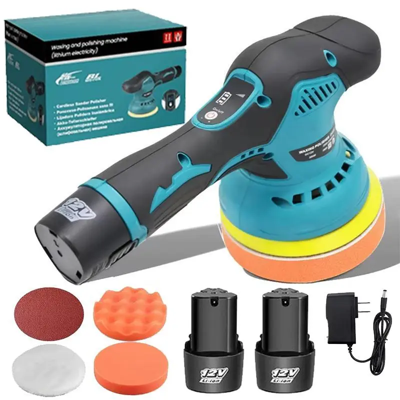 12V Cordless Compact Car Polish Machine - 8-Speed High Speed Power Tool, 2800-5500 RPM Automotive Tool, Multi-Pad Compatibility, Ideal for DIY Enthusiasts for Scratch Fix & Shine Enhancement
