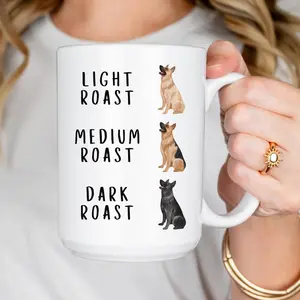 German Shepherd Dog Breed Ceramic Coffee Mug, Dog Mom Roast Cup German Shepherd Dad Ceramic Coffee Accent Mug