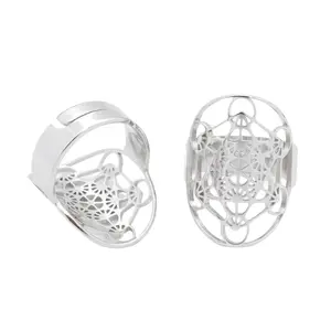 Sacred Geo Ring - Metatron Cube "Silver"