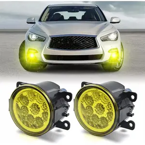 Fog Light Assembly Compatible with Infiniti Q50 QX60 QX80 Fog Lights 2014 2015 2016 2017 2018 2019 2020, Yellow Front Bumper LED Fog Lights, 300% Brighter than Halogen Bulbs, Pack of 2