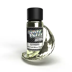 White Gold Mirror Chrome Airbrush Ready Paint, 2oz Bottle White Gold Mirror Chrome Airbrush Ready Paint, 2oz Bottle