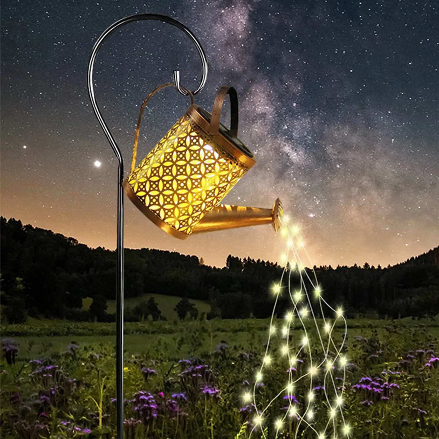 1Pcs Vintage Metal Solar Kettle Light - Solar Charging, No Remote Control, Warm Light - Outdoor Home Improvement Lighting for Garden, Patio, Decorative Studio Props, Solar Outdoor Lights, Auto On/Off