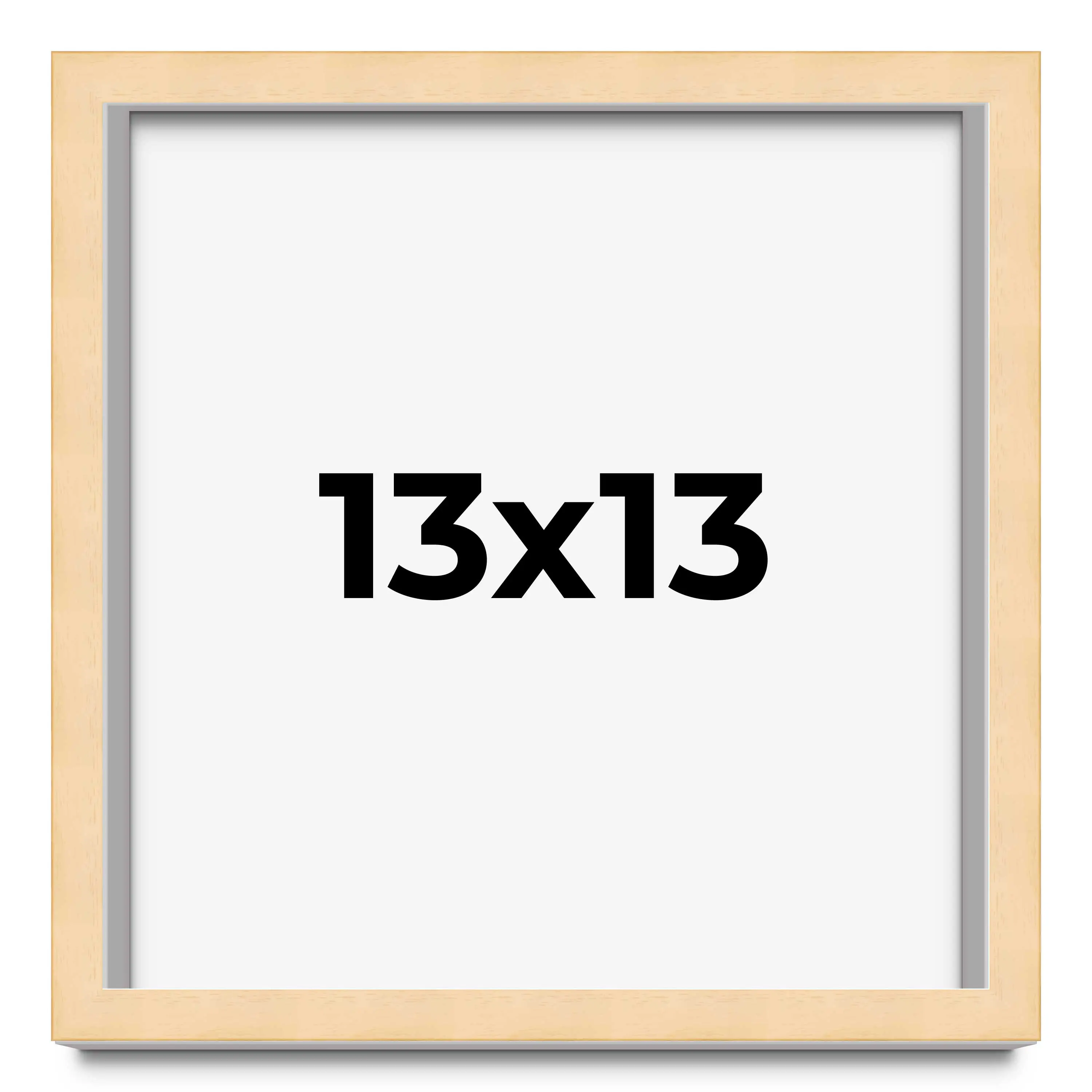 13x13 Solid Wood Picture Frame with UV-Resistant Acrylic & Acid-Free Backing, Available in 6 Finishes: Matte Black, Matte White, Metallic Bronze, Silver, Natural Wood Grain & Mahogany