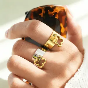 luck jewelry That Lucky Clover Ring Everyone’s Obsessed With🍀✨|Open Adjustable Design|Meaningful Everyday