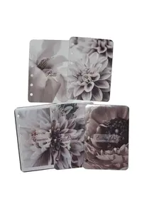 A7 Taupe Cash Wallet Envelope Inserts with Floral Designs and Elegant Text Elements