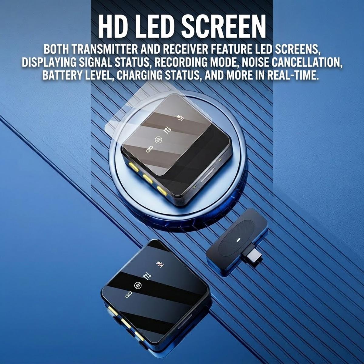 Wireless microphone, USB rechargeable wireless microphone, comes with a Lightning adapter, clip-on design, suitable for HD video blogging/live streaming, audio and microphone.