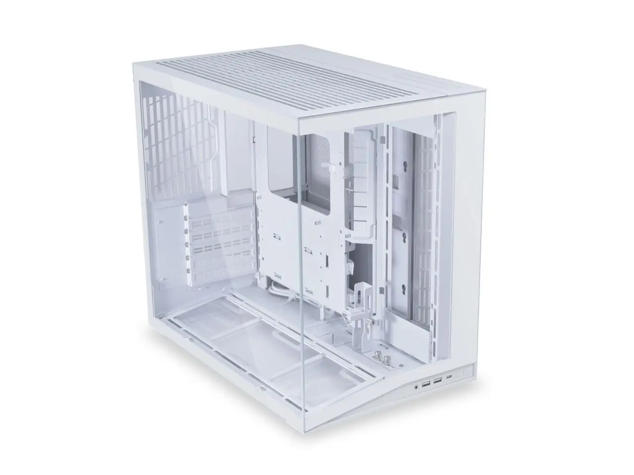 LIAN LI O11D MINI V2 | Compact ATX Mid-Tower Airflow Computer Case | Panoramic View | Fully Ventilated Airflow | Adjustable I/O | Pillar-Less | Cable Management | White  (O11DMIV2W)