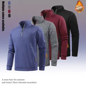 skin-friendly fabric Men's Casual Fashion Sweatshirt, Half Zipper Design, Long Sleeve, Street Style, Suitable for Casual and Sports Wear