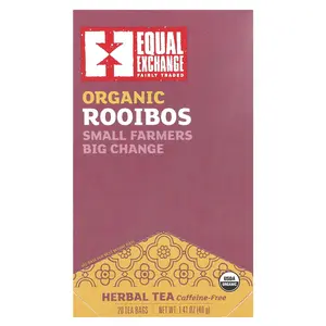 Equal Exchange Organic Rooibos, Herbal Tea, Caffeine Free, 20 Tea Bags, 1.41 oz (40 g)