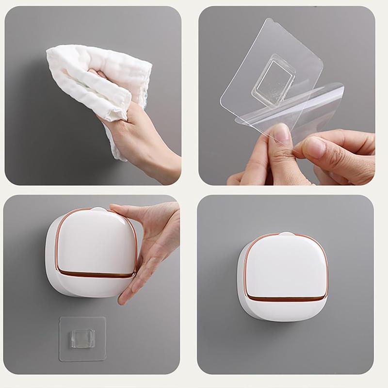 Luxury Soap Holder with Drain Tray Waterproof Soap Dish Holder Adhesive Wall Mounted for Shower Bathroom Bathtub Keeps Soap Bars Dry