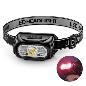 Portable Mini Headlamp Bright Light for Night Fishing, Sensor Function, Ultra-Light 39g, Rechargeable Long-Lasting Work Lamp