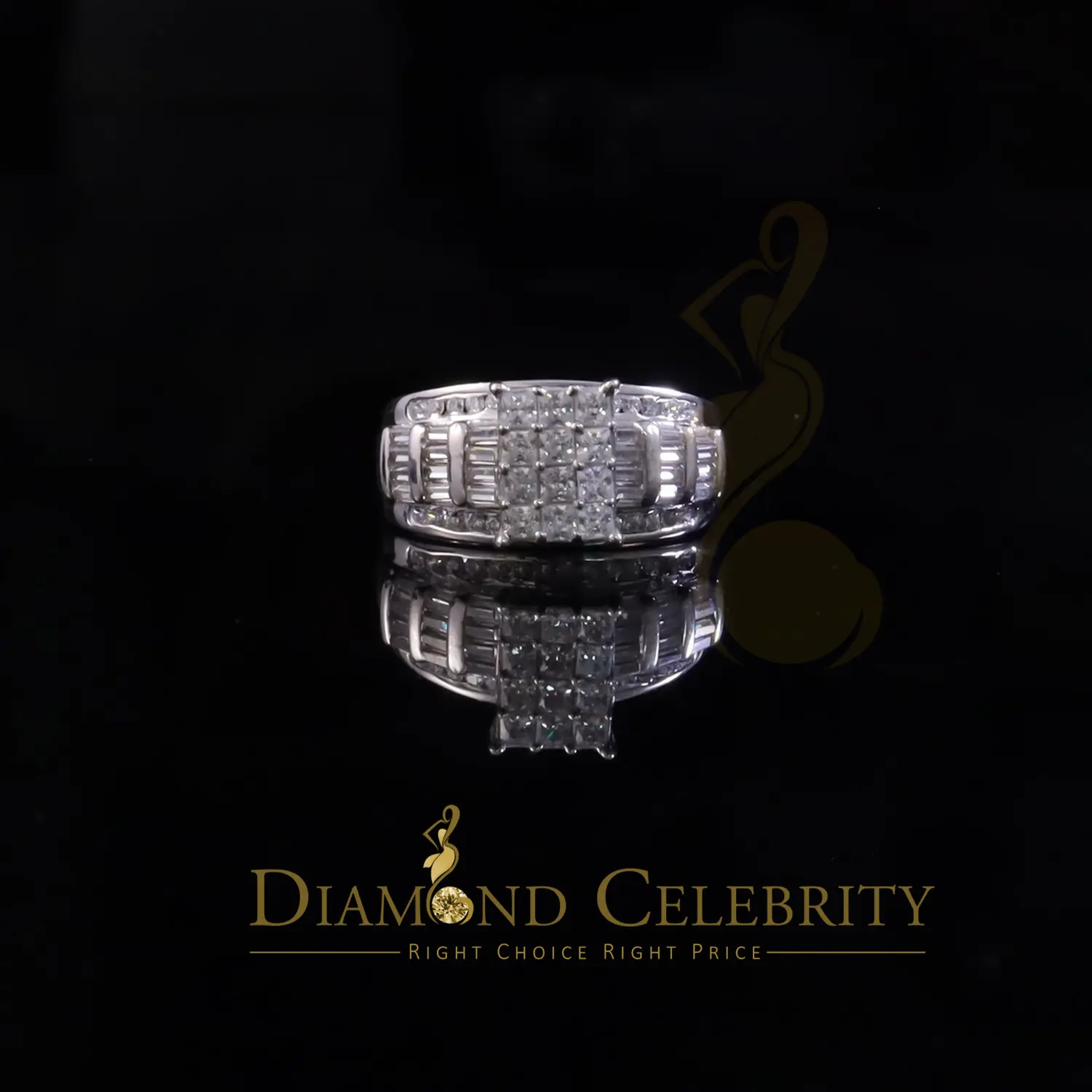 DiamondCelebritees 925 White Sterling Silver Cubic Zirconia 2.80ct Cinderella Womens Ring Size 7.5