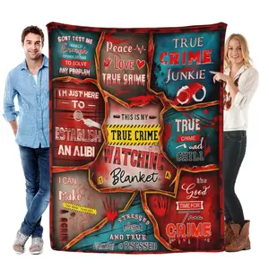 True Crime Junkie Flannel Blanket – Ultra-Soft, Multi-Size, Cozy for AC Room, Couch & Bed – Perfect for Binge Listening & Cold Cases