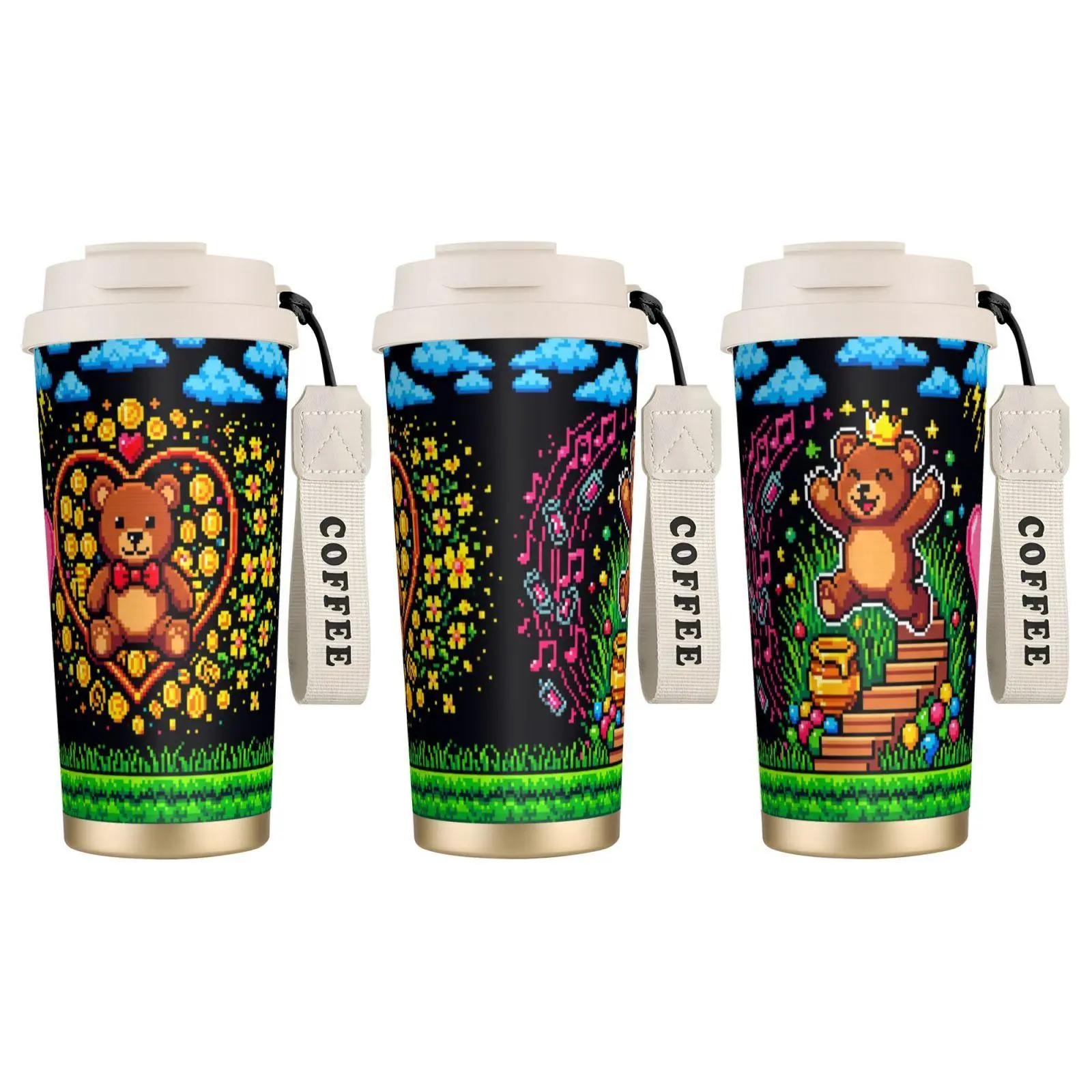 1pc 500ml 316 SS Stylish Capybara Game Stainless Steel Insulated Tumbler Flask - Cute Cartoon Dual-Drink Double Wall Thermal Coffee Cup with Lid, Portable for Hot/Cold Beverages, Ideal for Office/Outdoor Use, Gifting