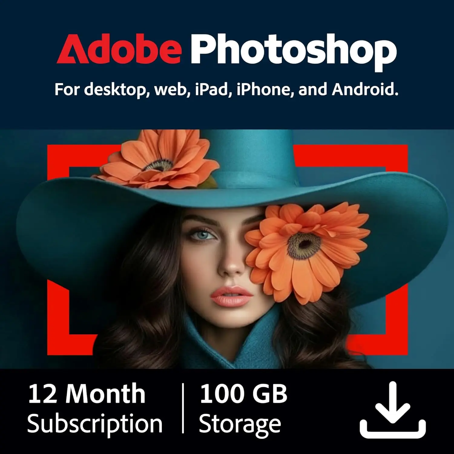 Adobe Photoshop Photo, Image & Design Editing Software - 12-Month Subscription for PC/Mac